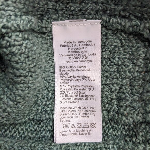 NWT J. Crew Roll Neck Cable Knit Sweater Womens Size M Green Preppy Fisherman - Picture 12 of 12